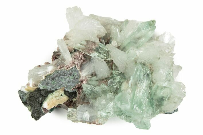Gemmy Apophyllite Crystals with Stilbite - India #243884